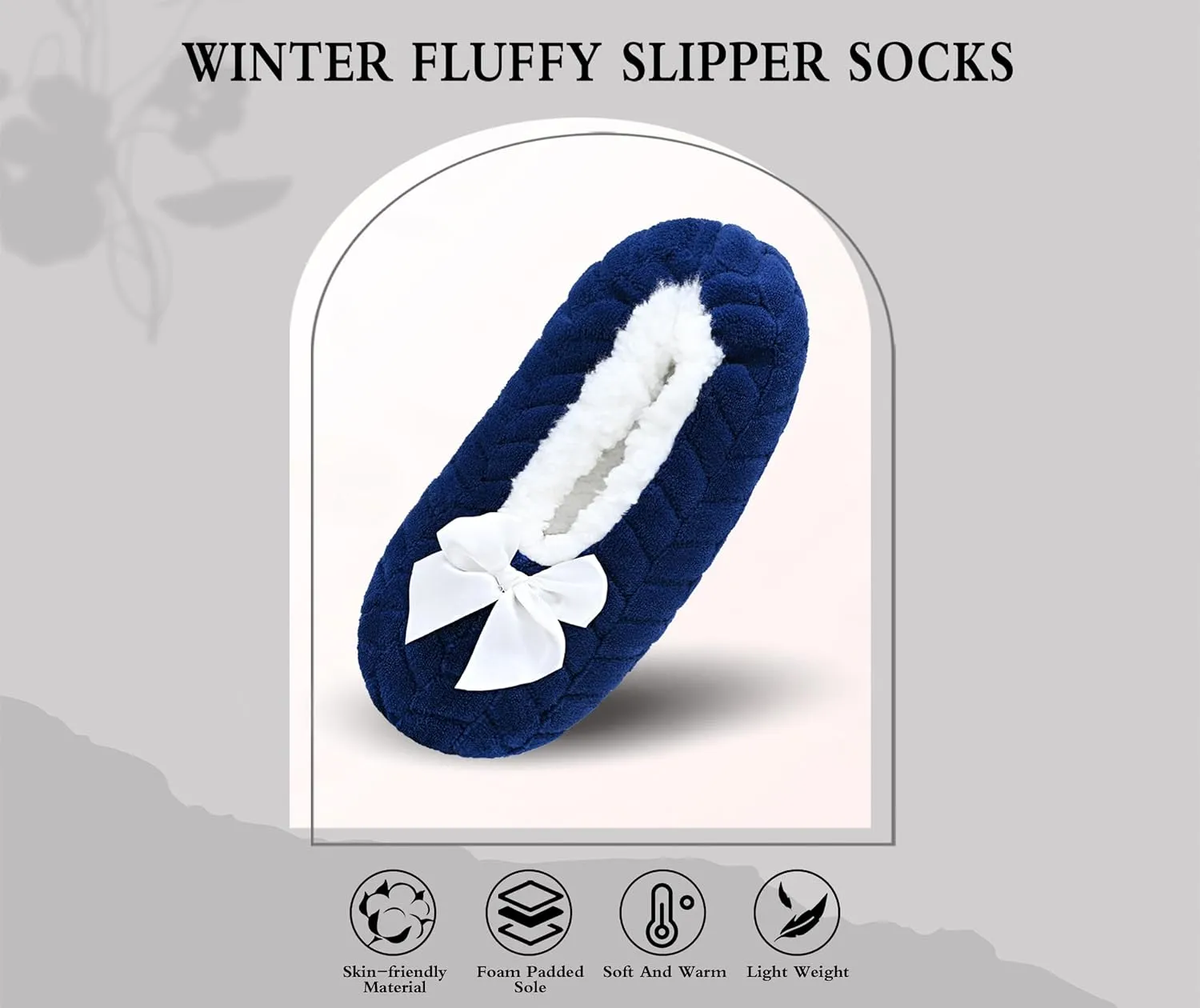 Keyela Womens Cozy&Warm Slipper Socks with Grippers-House Socks