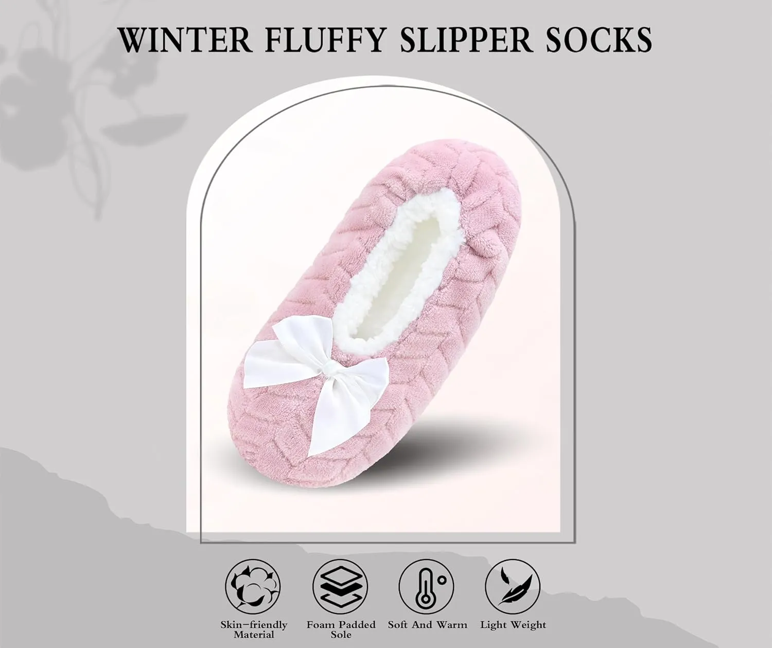 Keyela Womens Cozy&Warm Slipper Socks with Grippers-House Socks