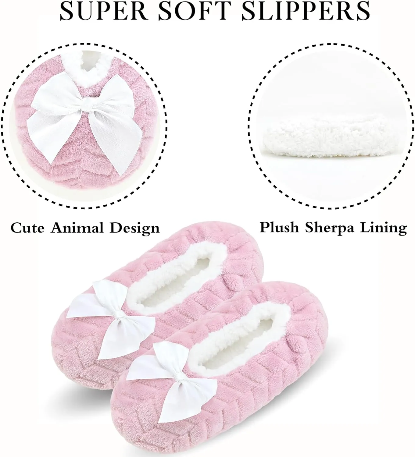 Keyela Womens Cozy&Warm Slipper Socks with Grippers-House Socks