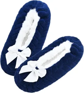 Keyela Womens Cozy&Warm Slipper Socks with Grippers-House Socks