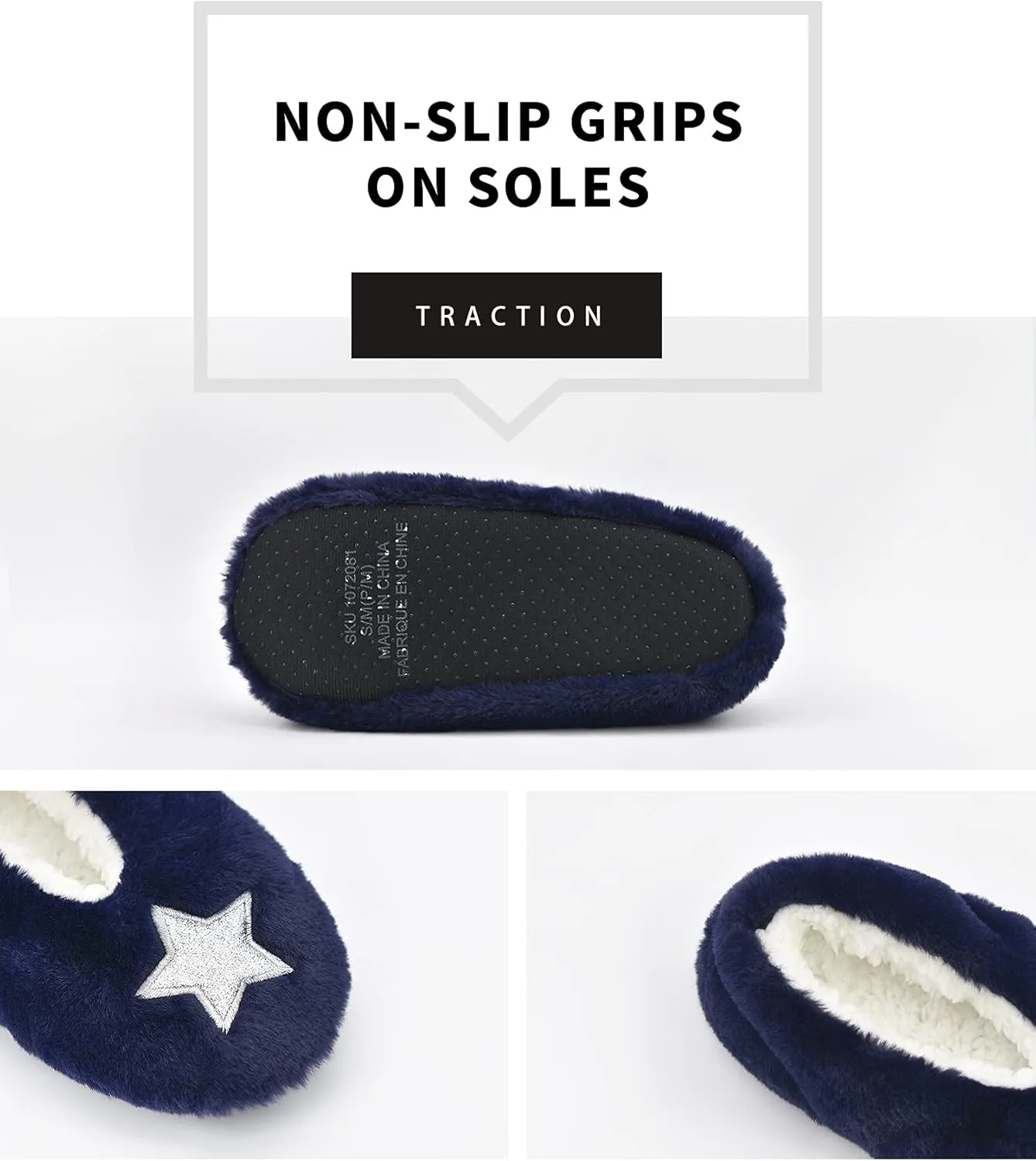 Keyela Womens Cozy&Warm Slipper Socks with Grippers-House Socks