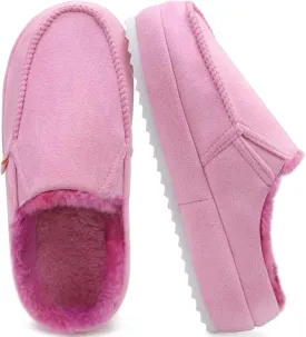 KuaiLu Womens Clog Slippers Cozy Warm Plush Lined With Suede Faux Fur House ladies Bedroom Slippers Comfortable Memory Foam Slip-on Womans Home Shoes Indoor Outdoor Thick Hard Sole