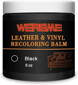 Leather Recoloring Balm & Color Restorer - Multipurpose Dye & Paint for Faded Leather Couches, Car Seats, Shoes | Fix Scratches on Clothing, Furniture & Accessories(Black)