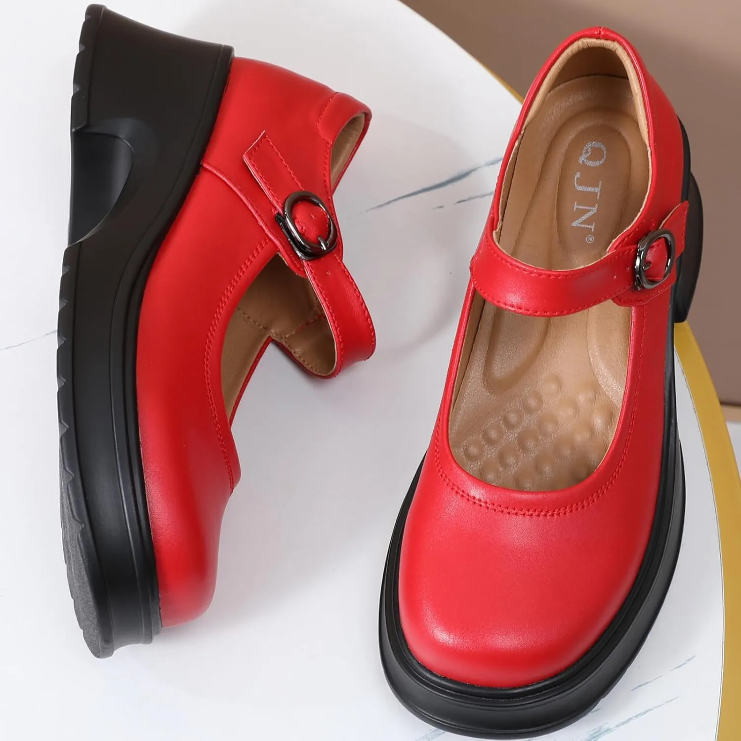 Mary Jane Shoes Women Platform Mary Janes Heels Women's Chunky Pumps Dress Shoes Ladies Work Comfortable Dressy Casual Footwear