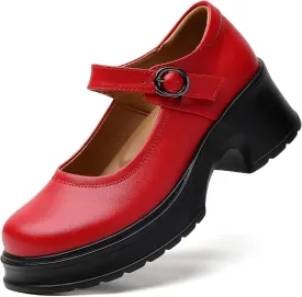 Mary Jane Shoes Women Platform Mary Janes Heels Women's Chunky Pumps Dress Shoes Ladies Work Comfortable Dressy Casual Footwear