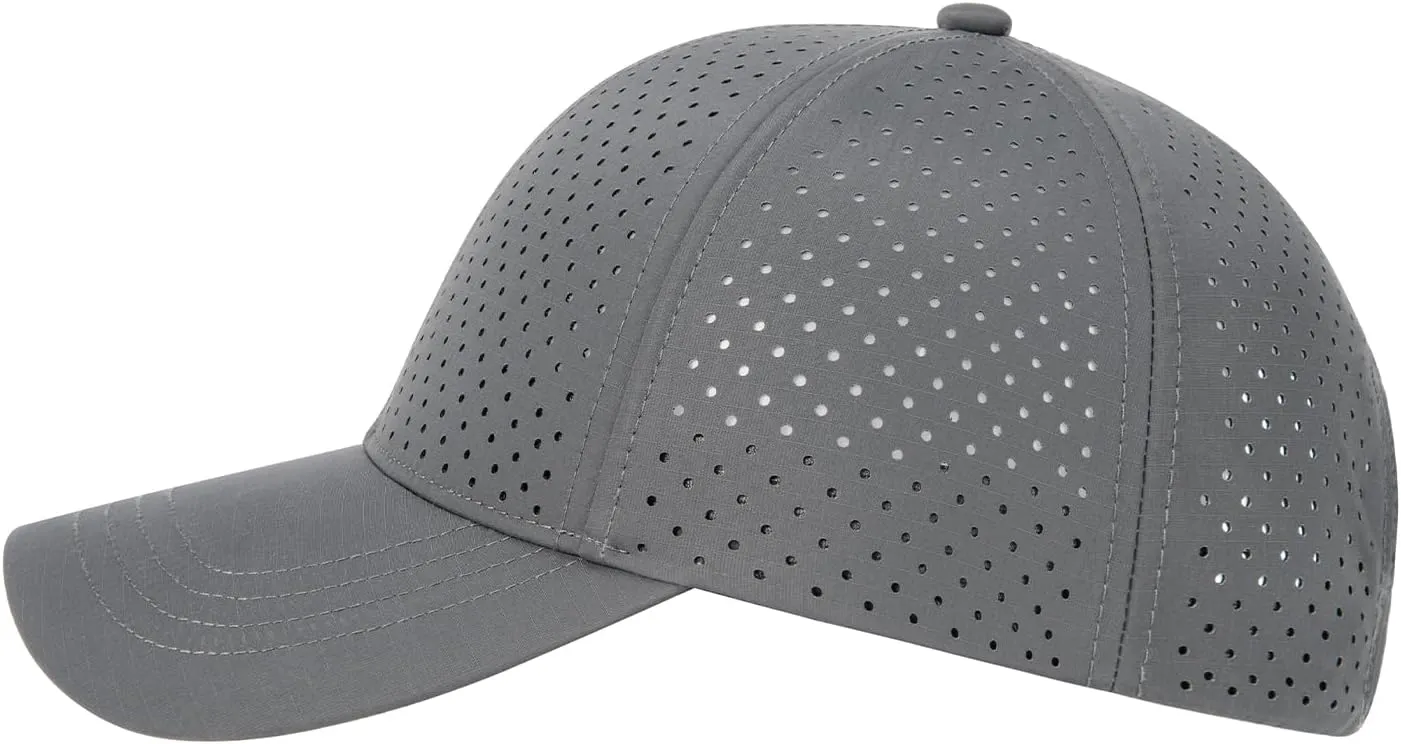 Men Summer Adjustable Performance Hat Breathable Snapback Laser Perforated Mesh Baseball Cap