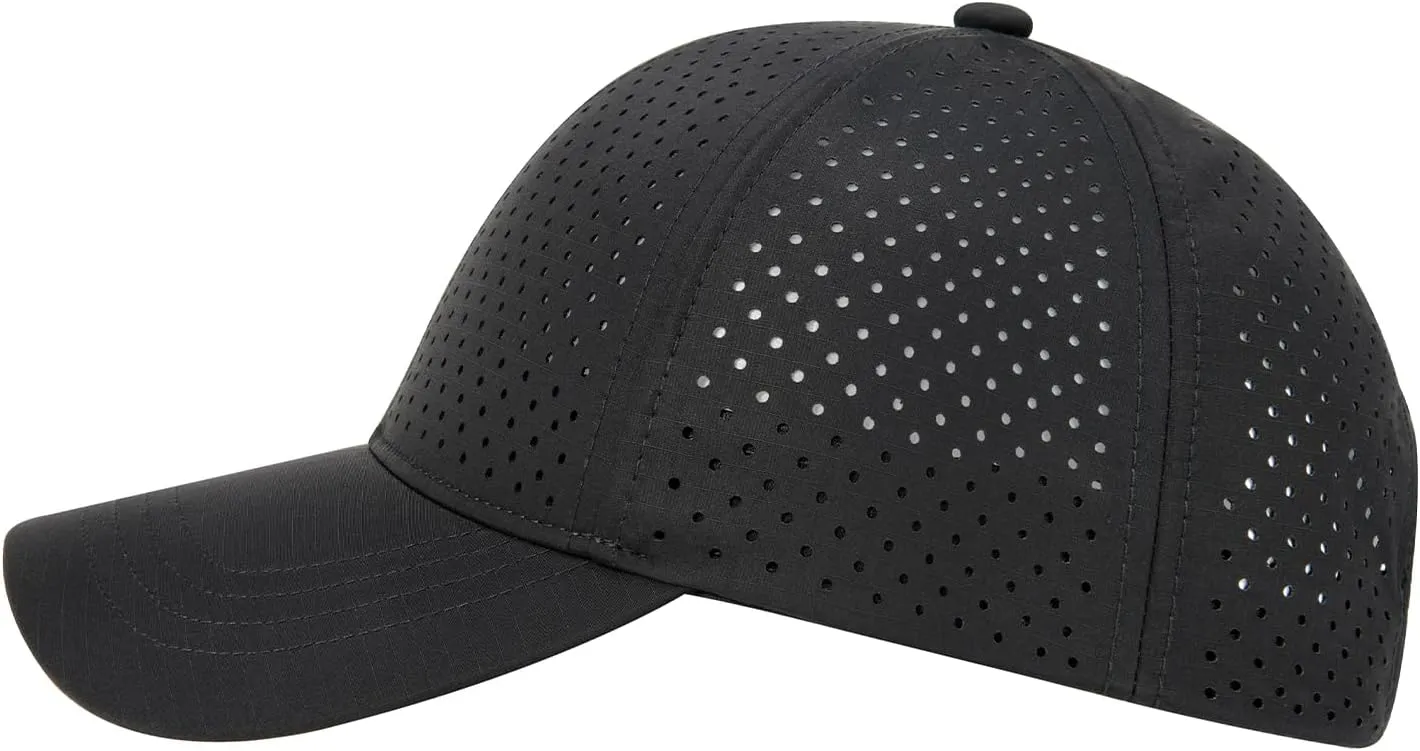 Men Summer Adjustable Performance Hat Breathable Snapback Laser Perforated Mesh Baseball Cap