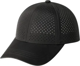 Men Summer Adjustable Performance Hat Breathable Snapback Laser Perforated Mesh Baseball Cap