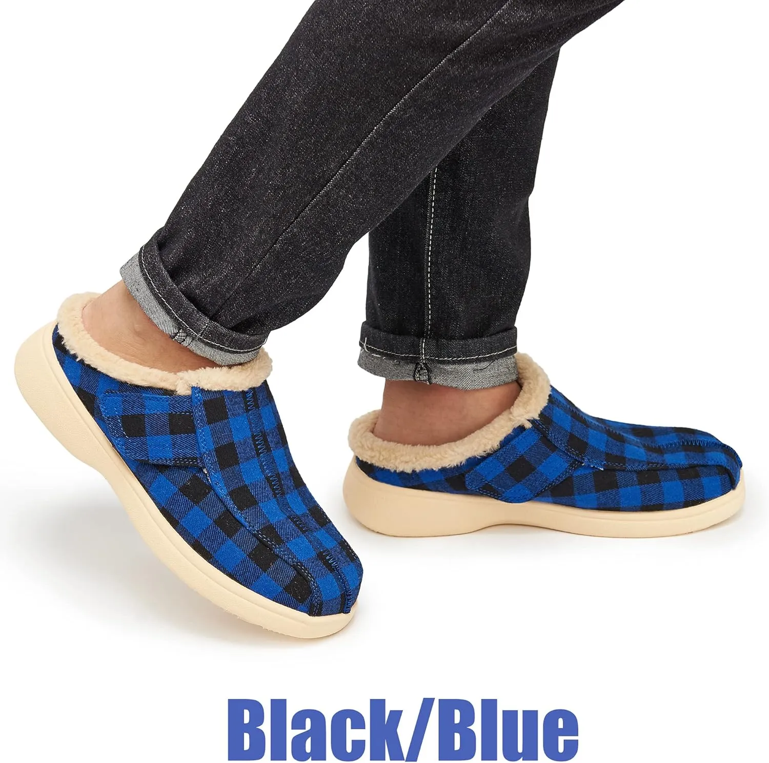 Mens Adjustable Orthopedic Slippers Shoe for Plantar Fasciitis & Foot Pain Relief with Arch Support Christmas