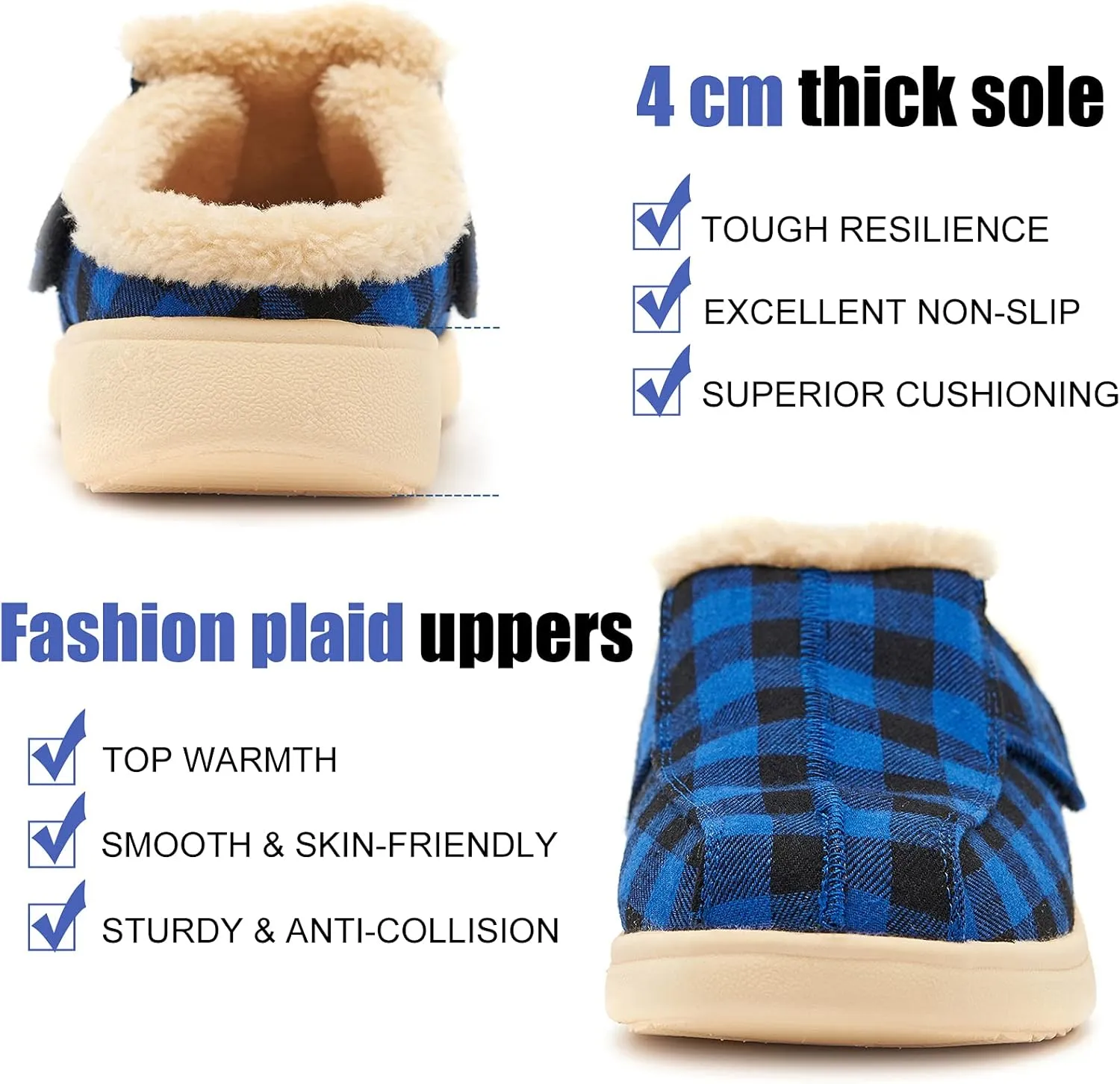 Mens Adjustable Orthopedic Slippers Shoe for Plantar Fasciitis & Foot Pain Relief with Arch Support Christmas