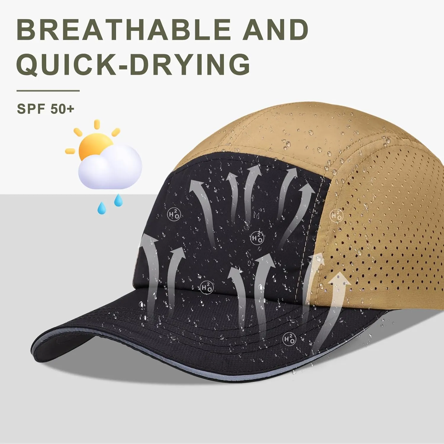 Oversize XXL Mens Quick Dry Baseball Cap Cooling Breathable Mesh Sports Cap Lightweight Snapback Hat for Big Head