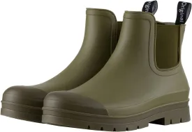 Planone Short Rain Boots Women Wide Width Fashion Waterproof Chelsea Boots for Women Matte Outdoor Garden Shoes Ankle Muck Boots for Ladies Non Slip Work Shoes Rubber Boots with Premium Comfort Insole