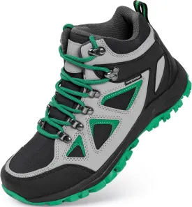 R CORD Kids Hiking Boots Waterproof Durable TPR Traction Outsole Anti-Skid Athletic Lace Up Hiking Shoes for Outdoor Adventure