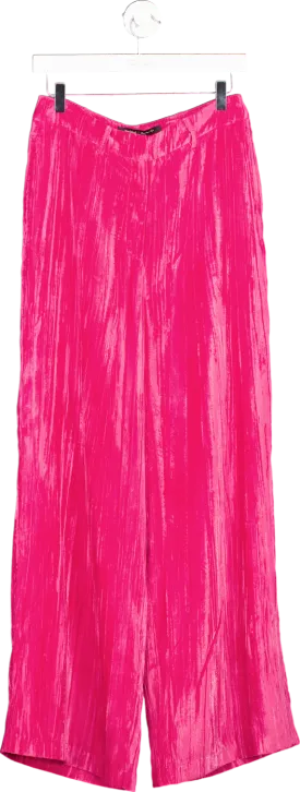 River Island Pink Velour Trousers UK 10
