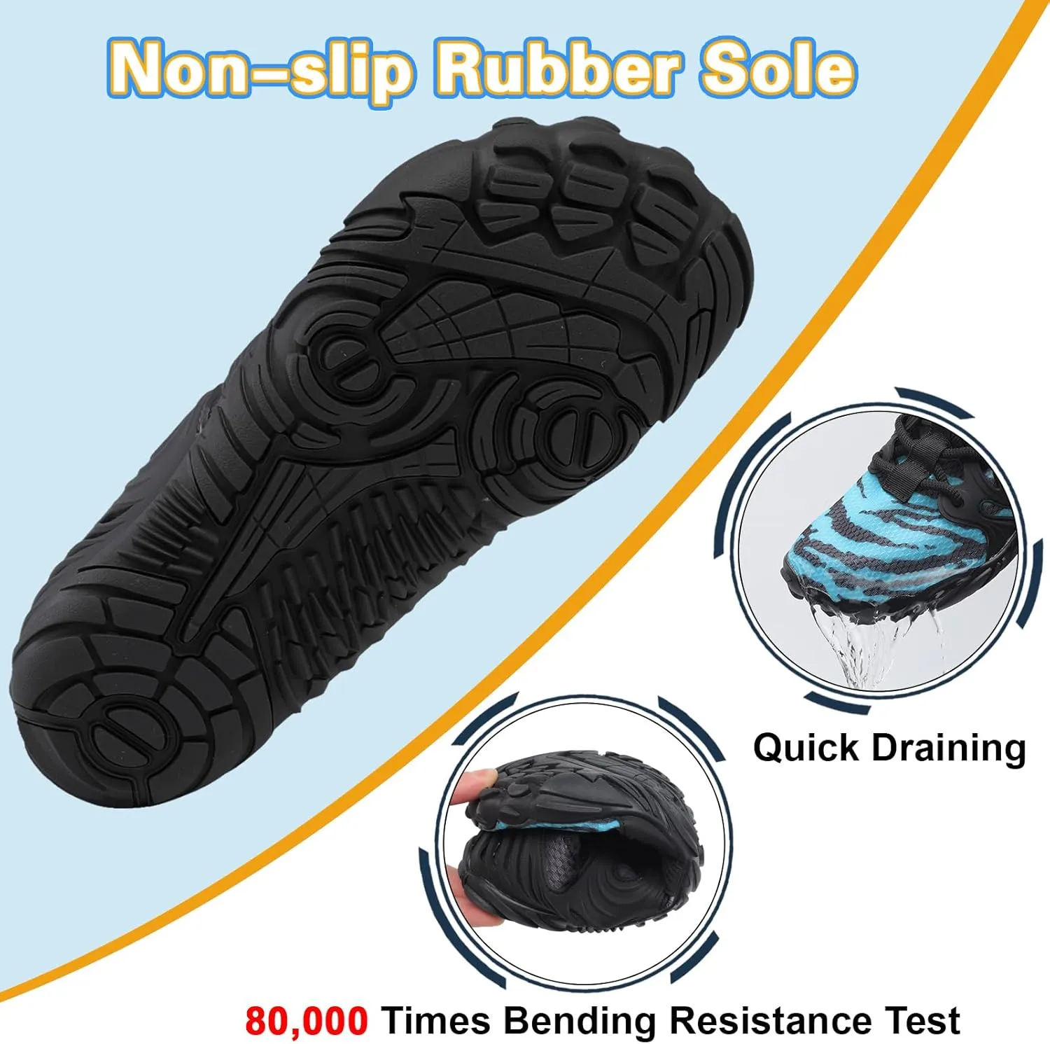 Scurtain Unisex Mens Womens Athletic Hiking Water Shoes Barefoot Aqua Shoes for Beach Swimming Hiking Boating Sailing