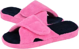 shevalues Summer Arch Support Slippers for Women Adjustable Terry Cloth Fuzzy Indoor Slippers Open Toe House Shoes