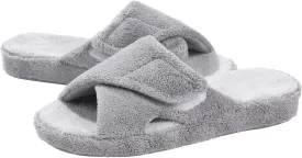 shevalues Summer Arch Support Slippers for Women Adjustable Terry Cloth Fuzzy Indoor Slippers Open Toe House Shoes