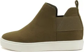 Soda Diana TRENDYFASHION Slip On Hidden Wedge Ankle Boot Fashion Sneaker with Elastic Gore Insets