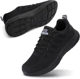 STQ Tennis Shoes Womens Lightweight Comfortable Lace up Walking Shoes Athletic Fashion Workout Gym Cross Training Sneakers