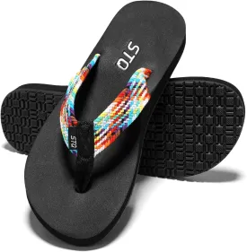 STQ Womens Quick Dry Flip Flops with Yoga Mat SoleArch Support Thong Sandals