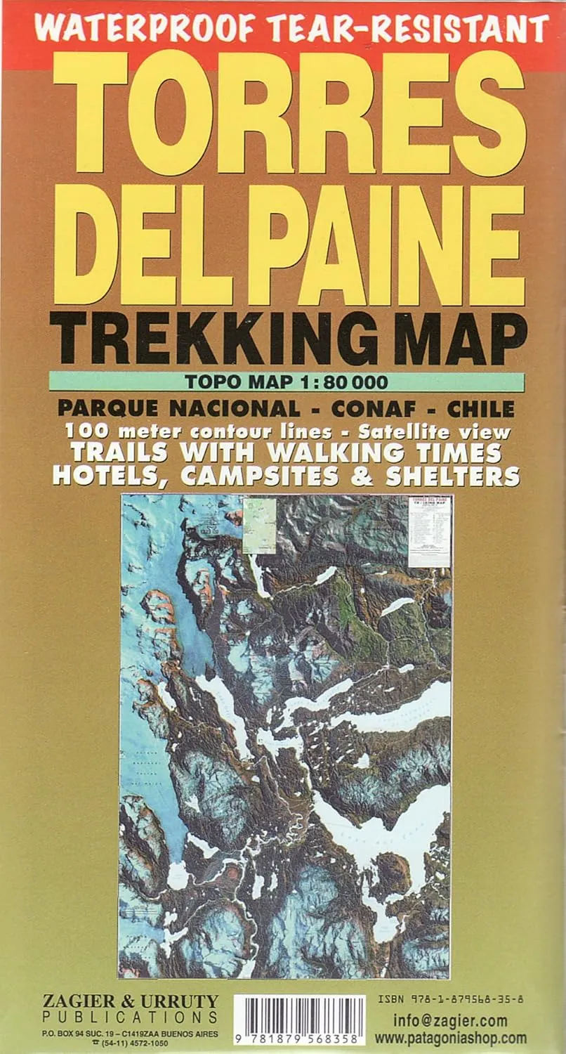 Torres del Paine Waterproof Trekking Map (English/Spanish Edition) Map  March 31, 2016