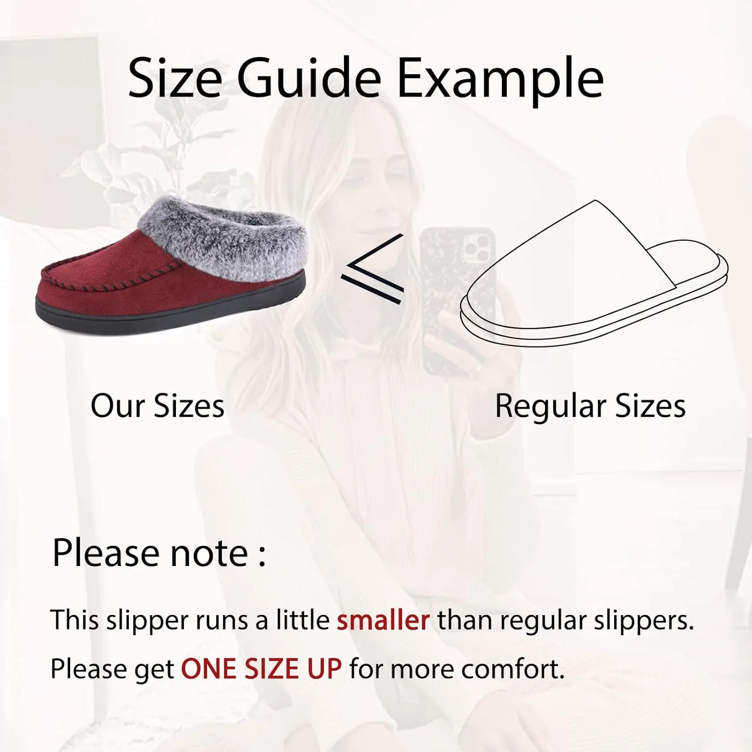 ULTRAIDEAS Women's Memory Foam House Slippers with Hard Bottom, Fur Lined House Shoes with Non-Slip Rubber Sole for Indoor & Outdoor