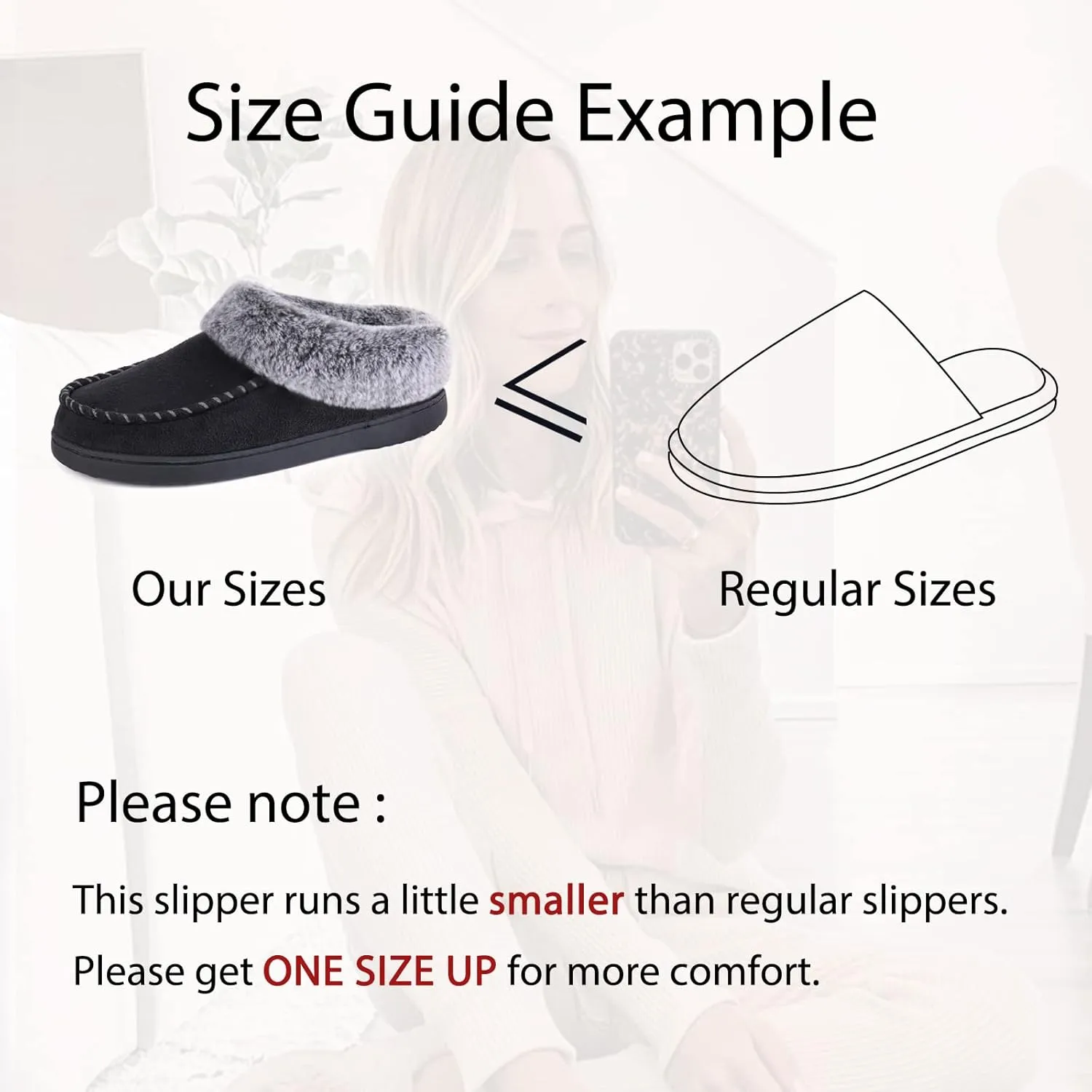 ULTRAIDEAS Women's Memory Foam House Slippers with Hard Bottom, Fur Lined House Shoes with Non-Slip Rubber Sole for Indoor & Outdoor
