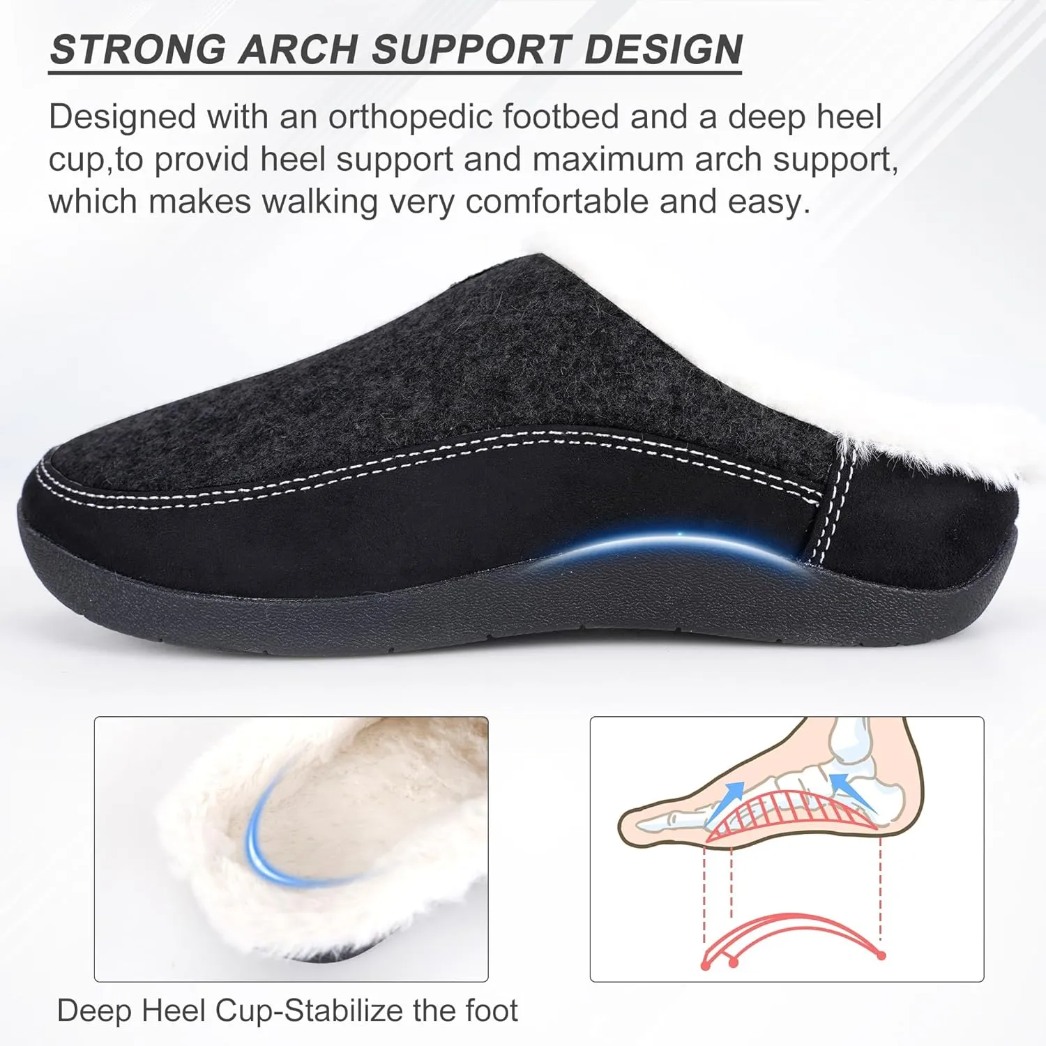 V.Step Orthopedic Slipper with Arch Support, Orthotic Slipper for Plantar Fasciitis Pain Relief, Men & Women Indoor/Outdoor Anti-Skid Shoe