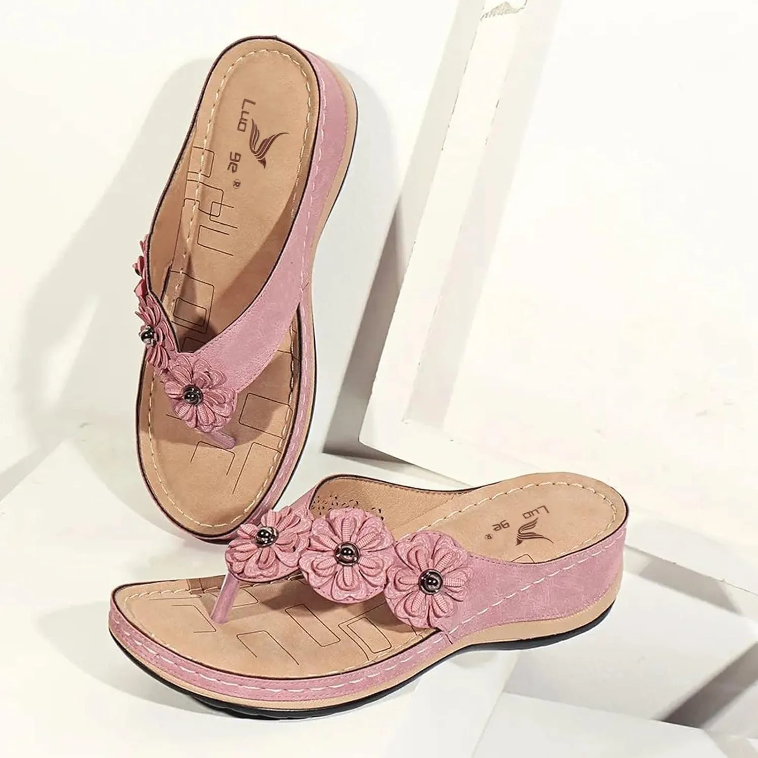 Wedge Sandals for Women Comfortable Platform Slides Orthopedic Sandal Summer Casual Womens Flip Flops Walking Shoes