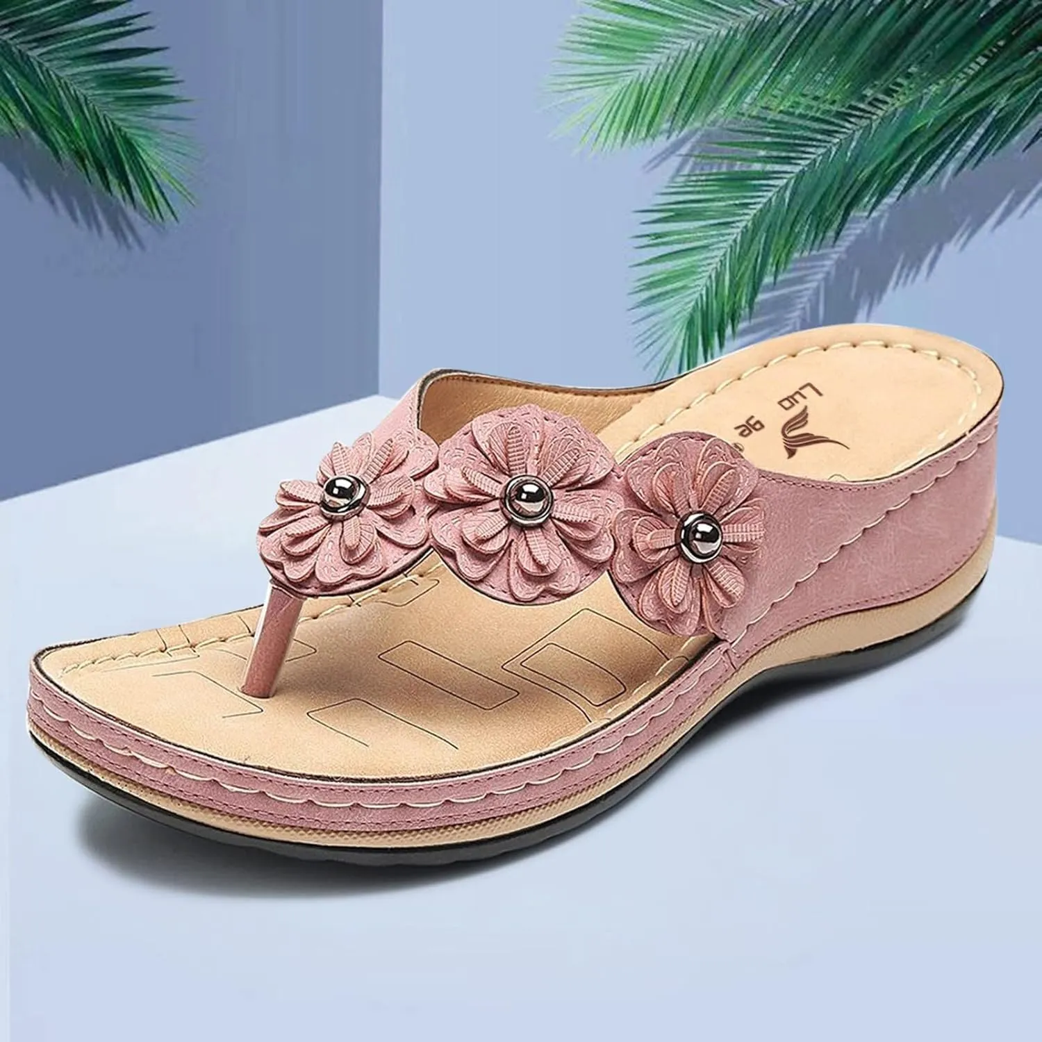 Wedge Sandals for Women Comfortable Platform Slides Orthopedic Sandal Summer Casual Womens Flip Flops Walking Shoes