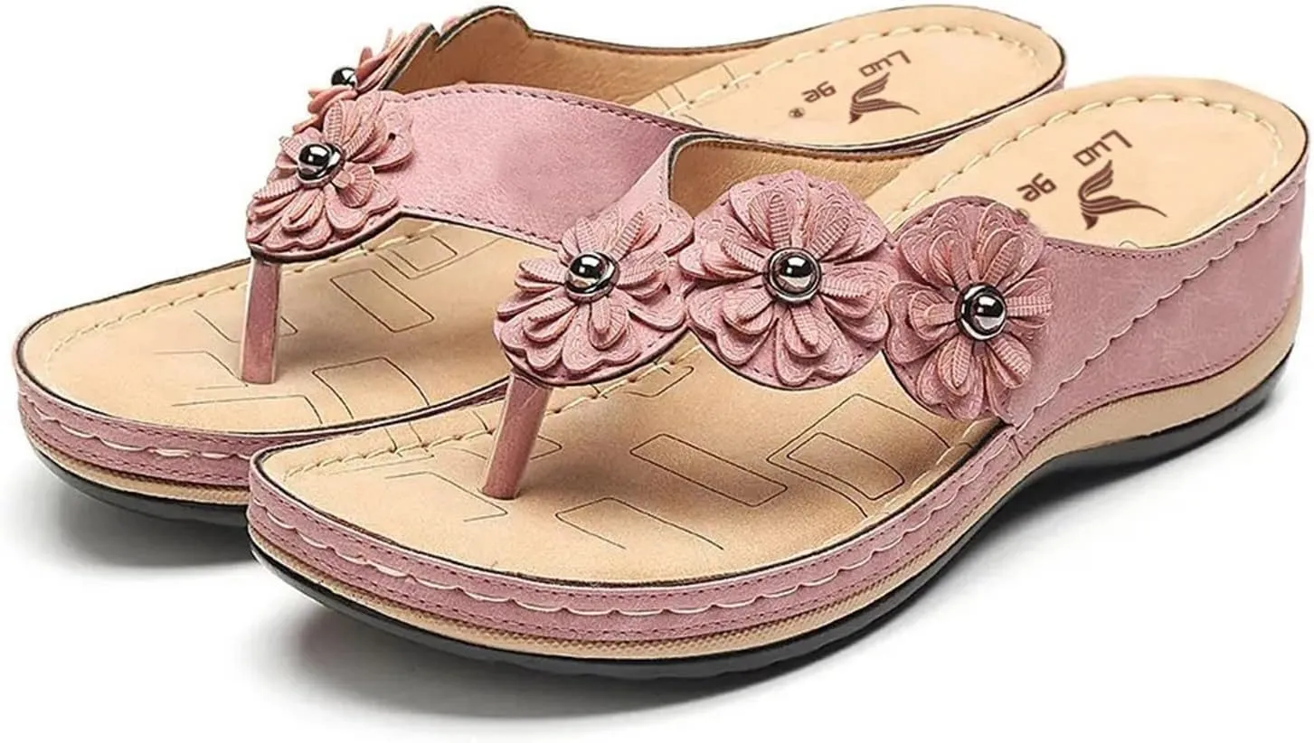 Wedge Sandals for Women Comfortable Platform Slides Orthopedic Sandal Summer Casual Womens Flip Flops Walking Shoes