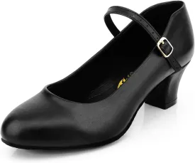 Women's Black Non-Slip Latin Salsa Dance Heels Ballroom Character Shoes Prom Dress Pumps