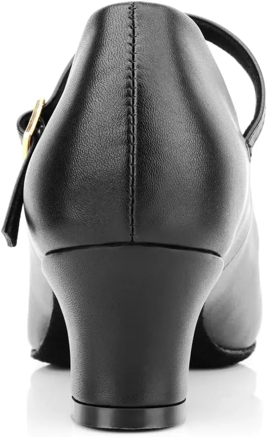 Women's Black Non-Slip Latin Salsa Dance Heels Ballroom Character Shoes Prom Dress Pumps