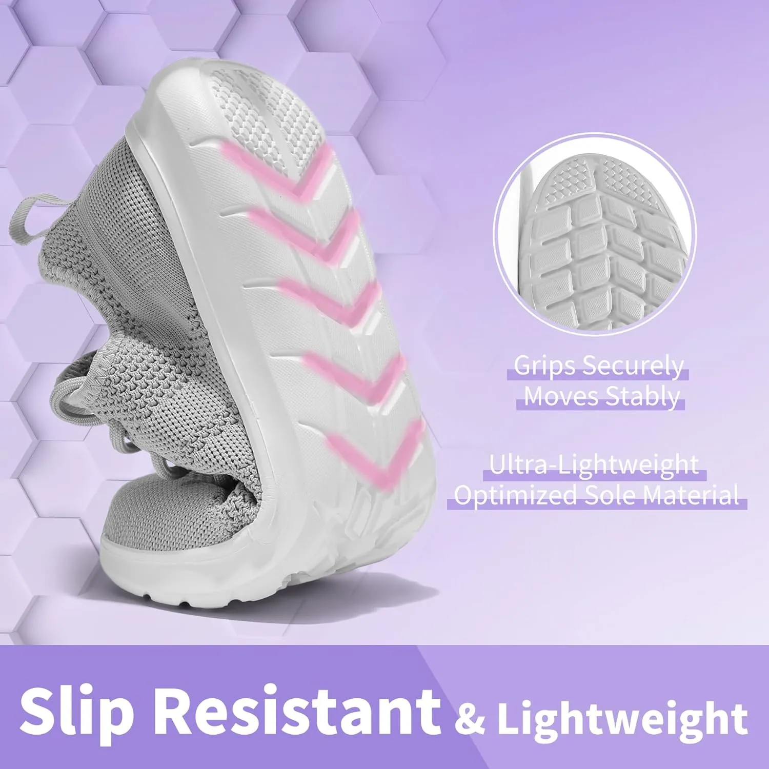 Women's Slip On Walking Shoes Non Slip Running Tennis Shoes Lightweight Breathable Athletic Gym Workout Cross Training Sneakers