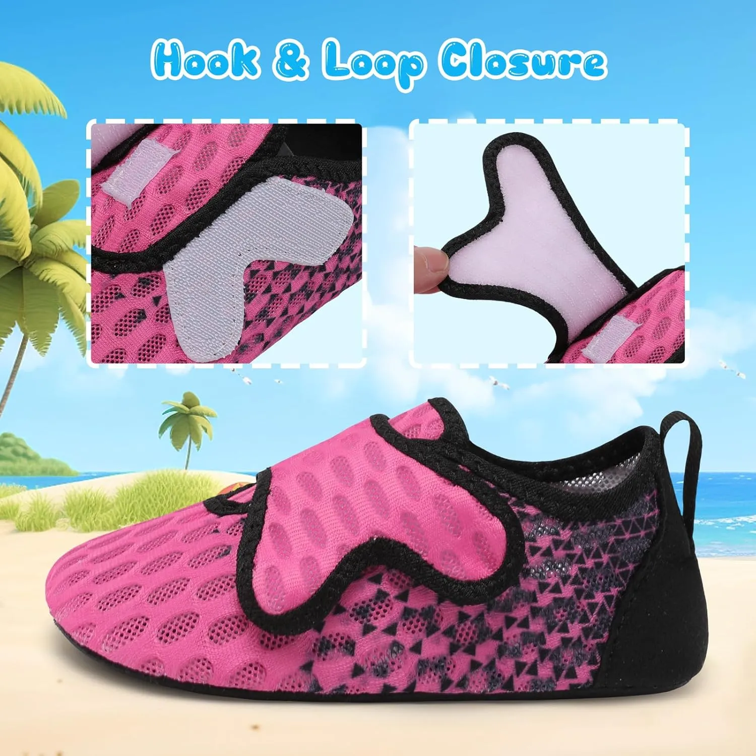 XIHALOOK Toddler Water Shoes Kids Boys Girls Quick Dry Beach Swim Pool Barefoot Aqua Socks