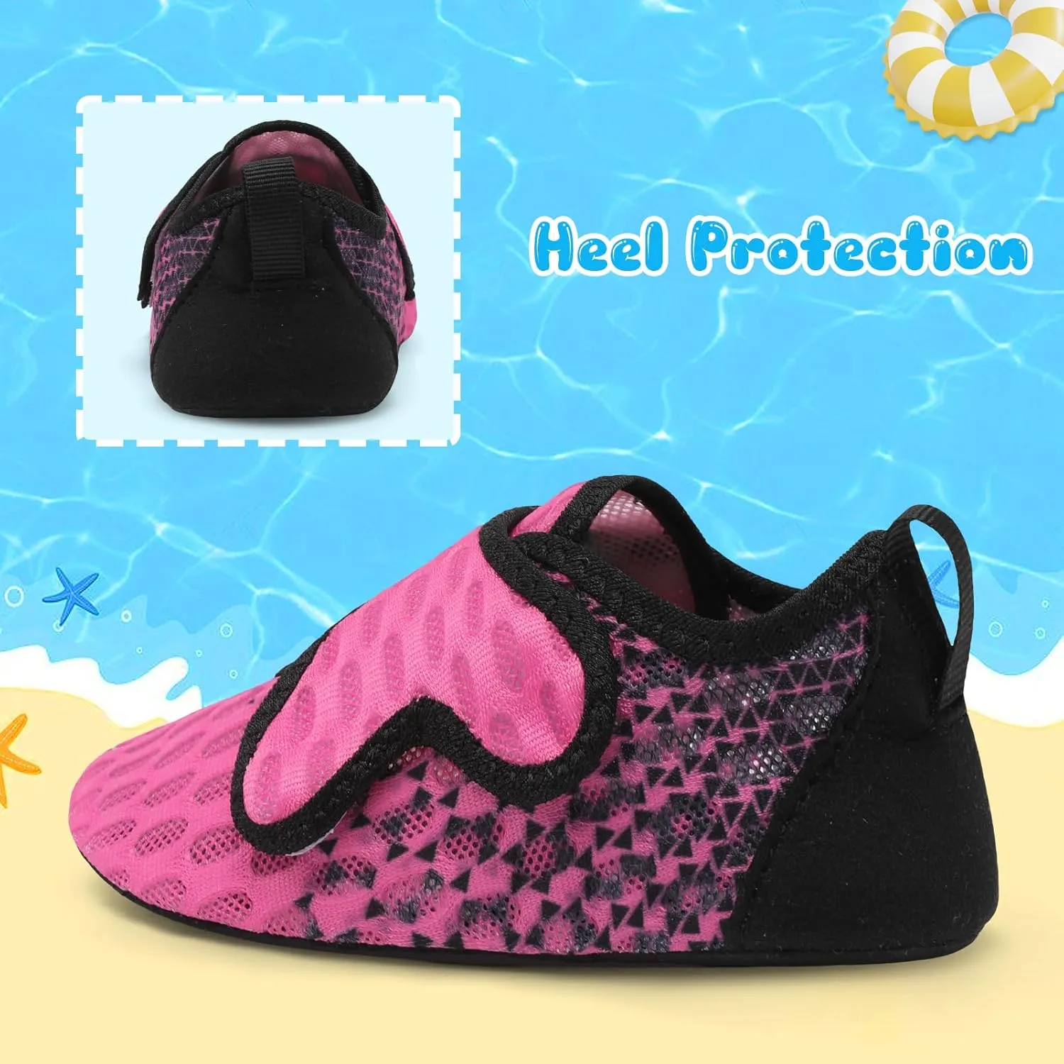 XIHALOOK Toddler Water Shoes Kids Boys Girls Quick Dry Beach Swim Pool Barefoot Aqua Socks