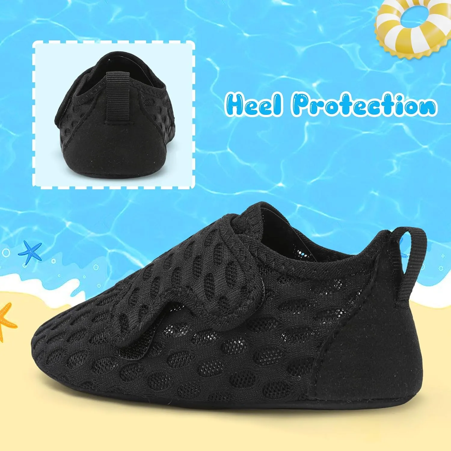XIHALOOK Toddler Water Shoes Kids Boys Girls Quick Dry Beach Swim Pool Barefoot Aqua Socks