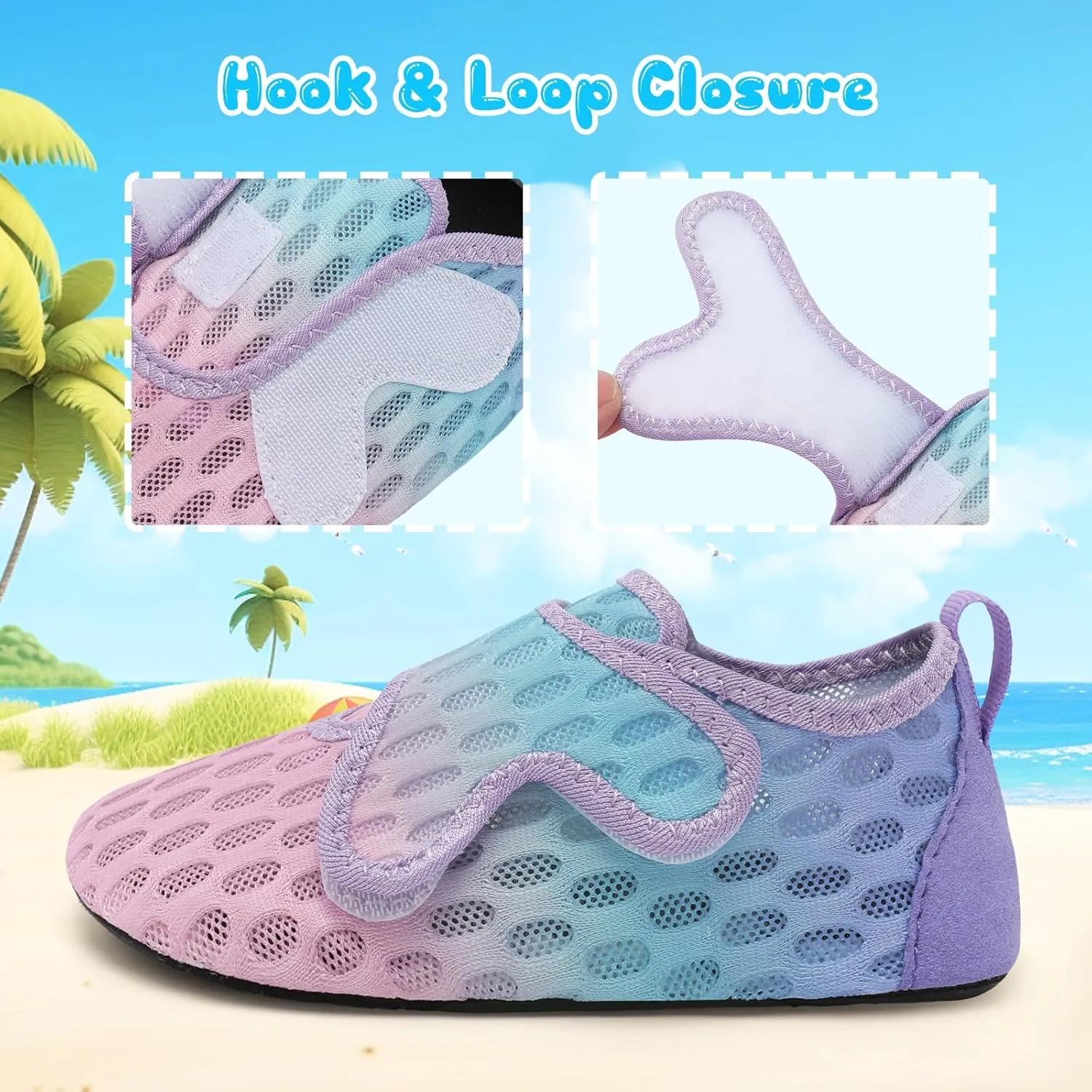 XIHALOOK Toddler Water Shoes Kids Boys Girls Quick Dry Beach Swim Pool Barefoot Aqua Socks