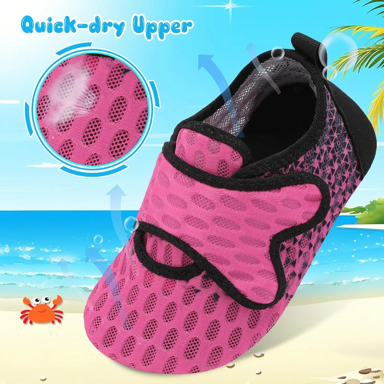 XIHALOOK Toddler Water Shoes Kids Boys Girls Quick Dry Beach Swim Pool Barefoot Aqua Socks