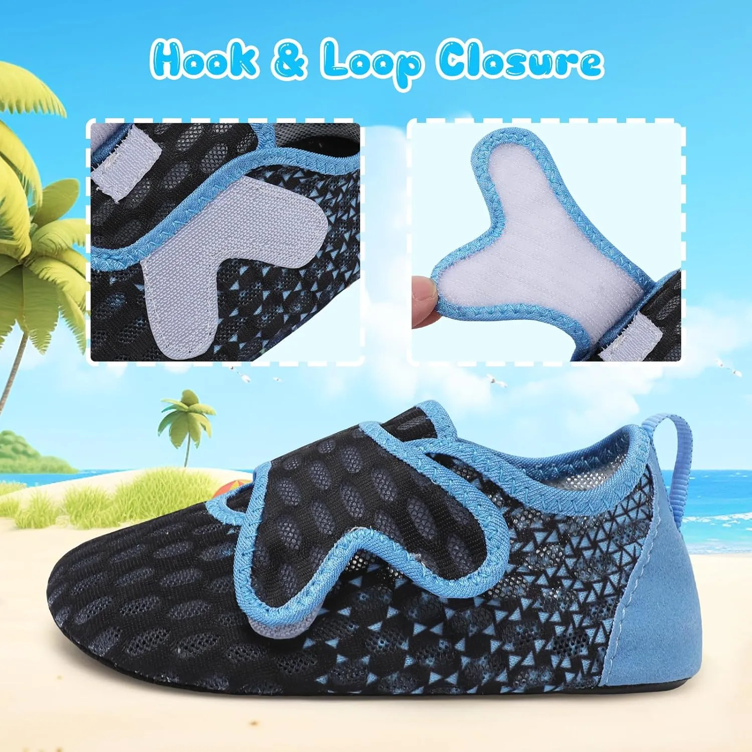 XIHALOOK Toddler Water Shoes Kids Boys Girls Quick Dry Beach Swim Pool Barefoot Aqua Socks
