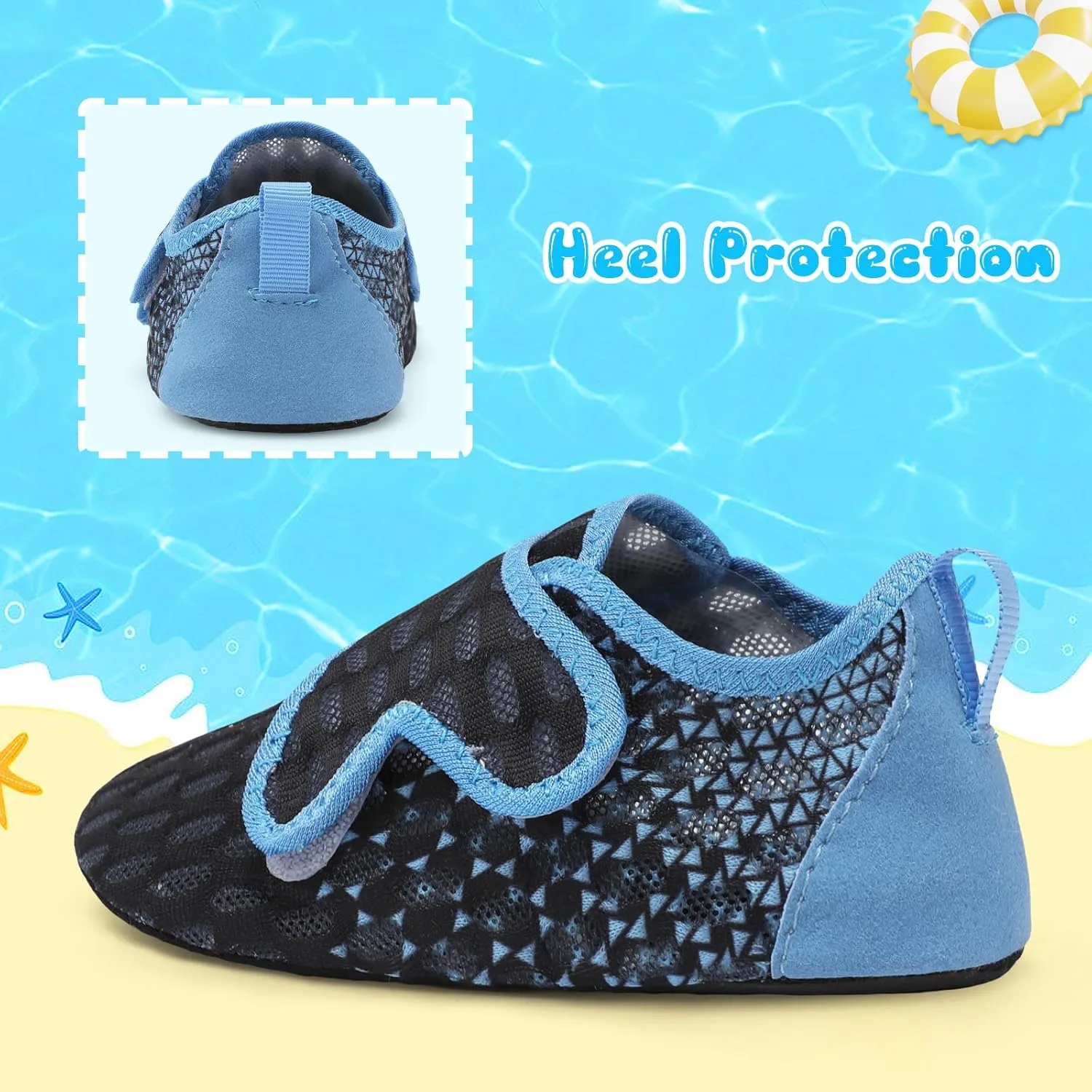XIHALOOK Toddler Water Shoes Kids Boys Girls Quick Dry Beach Swim Pool Barefoot Aqua Socks