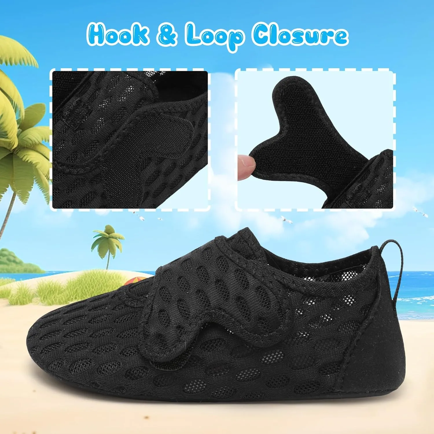 XIHALOOK Toddler Water Shoes Kids Boys Girls Quick Dry Beach Swim Pool Barefoot Aqua Socks