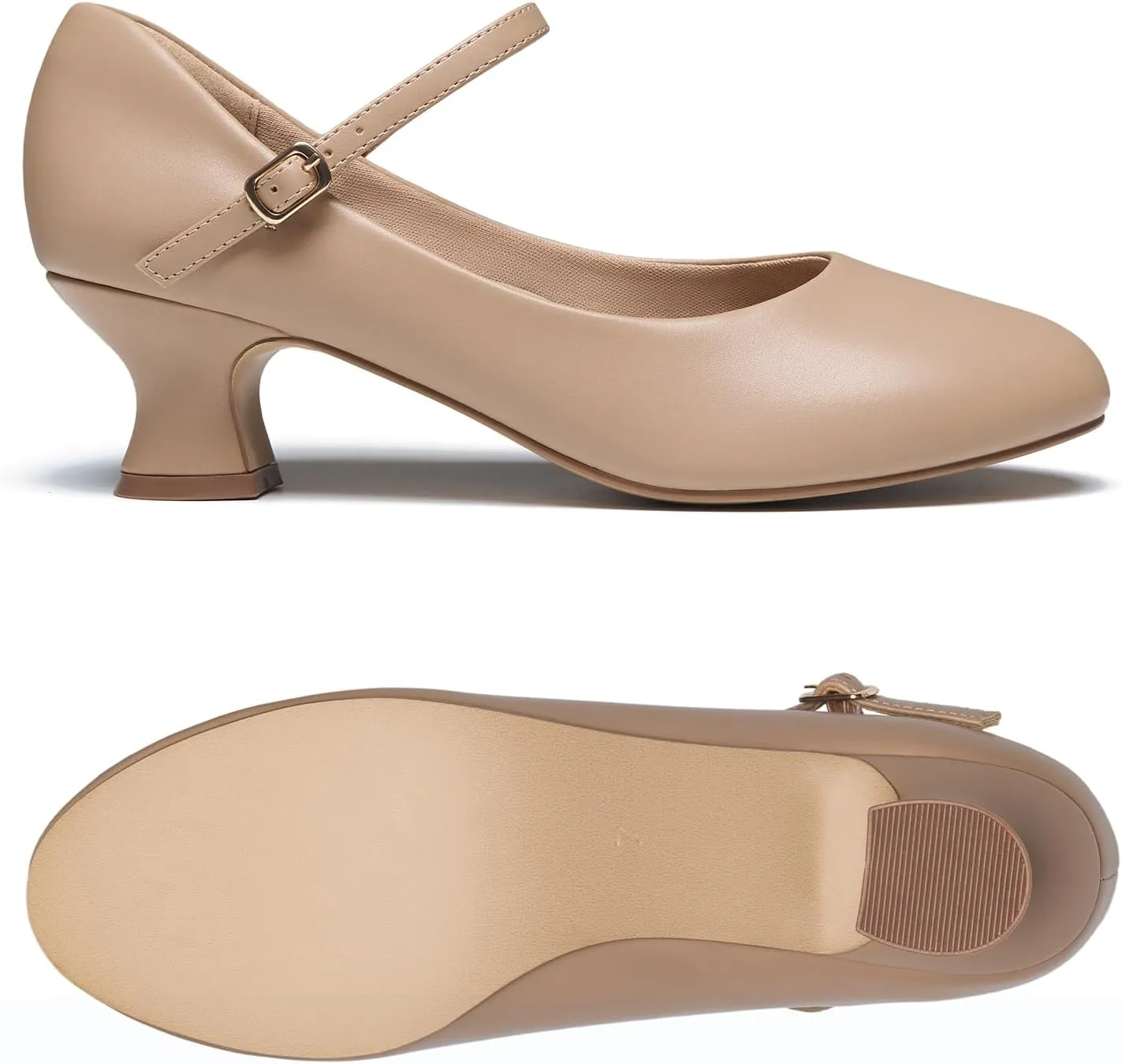 YESSA 1920s Shoes for Women Character Shoes 2"/2.5" Ballroom Dance Shoes for Folklorico Flamenco Latin Swing Salsa Pumps Ankle Strap Dancing Heels
