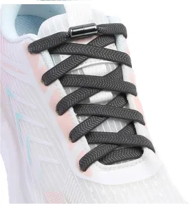 ZHENTOR 2 Pairs Elastic No Tie Shoe Laces for Adults and Kids Shoes, Tieless Flat Shoelaces for Sneakers
