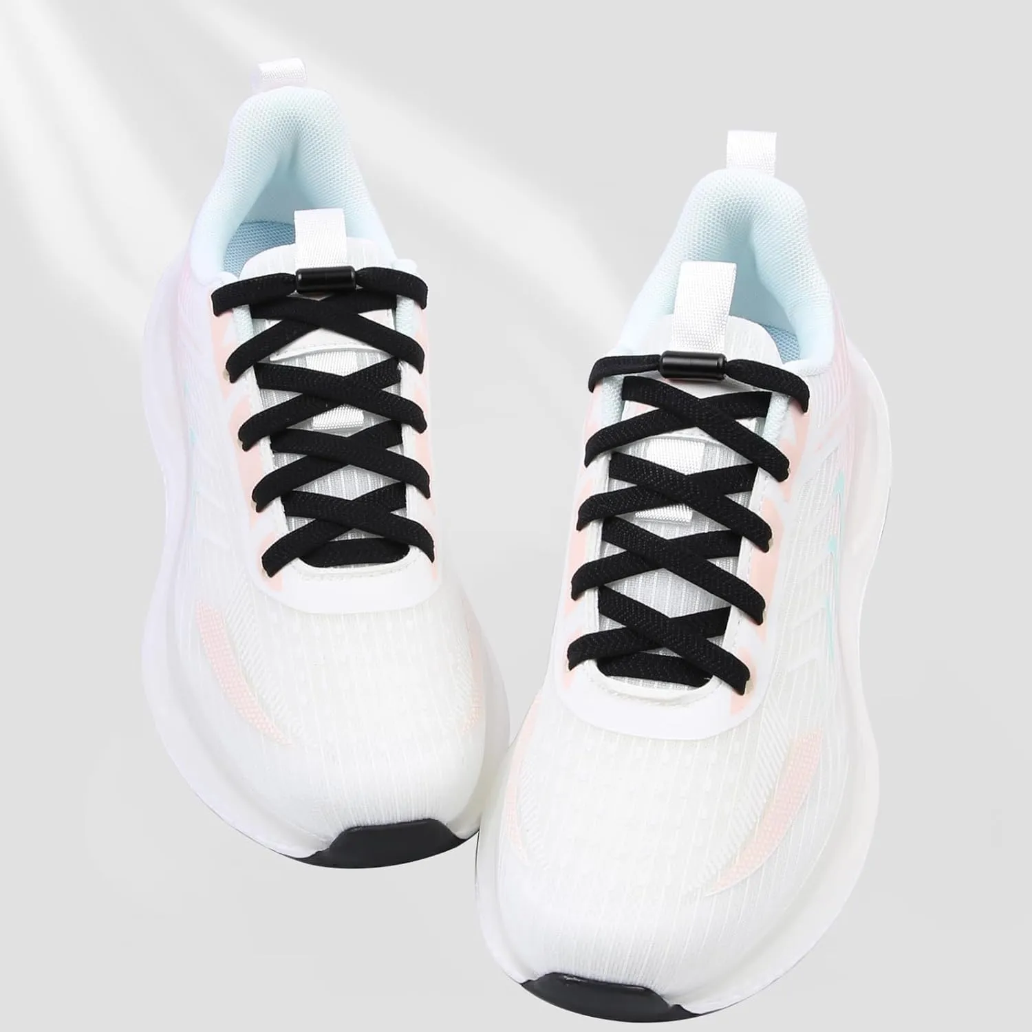 ZHENTOR 2 Pairs Elastic No Tie Shoe Laces for Adults and Kids Shoes, Tieless Flat Shoelaces for Sneakers